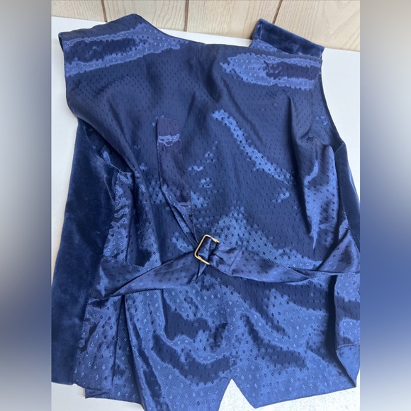 Vintage Liz Claiborne Collection Women’s Blue Velour Vest Button Up 8 Petite - Picture 3 of 10